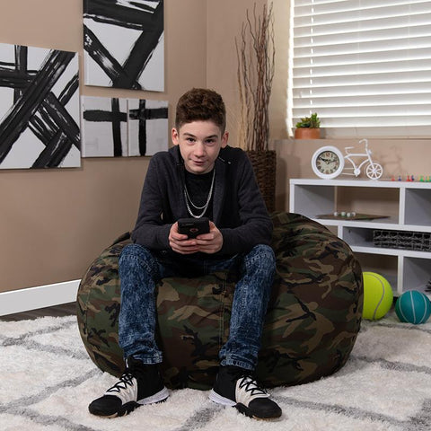 Oversized Bean Bag Chair for Kids Teenagers and Adults in Camouflage