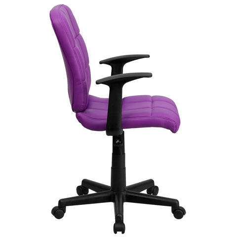 purple office chair Vinyl upholstery
