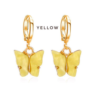 yellow butterfly earrings