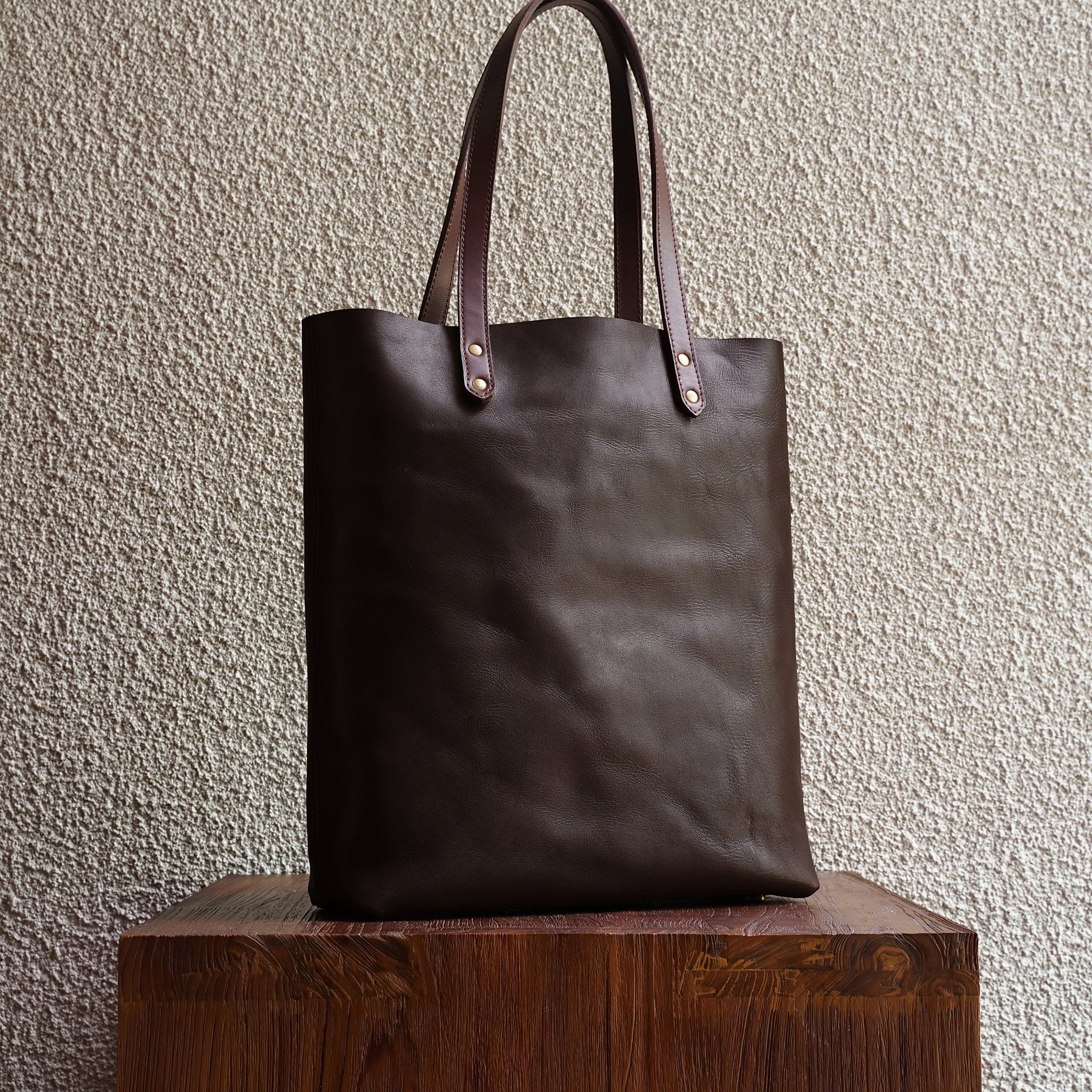 Leather Slim Tote | Work Bag | Espresso | Monogrammed | Cravar