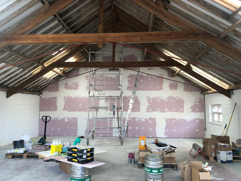 Cow byre interior wall