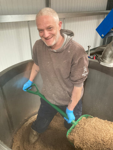 Digging out the mash tun 