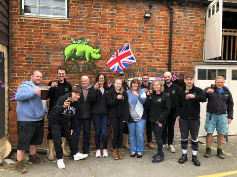 Brewery Team toasting the coronation