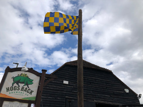 Surrey flag flying at Hogs Back Brewery
