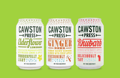 Cawston Press cans of soft drinks