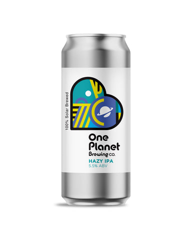 One Planet Hazy IPA can