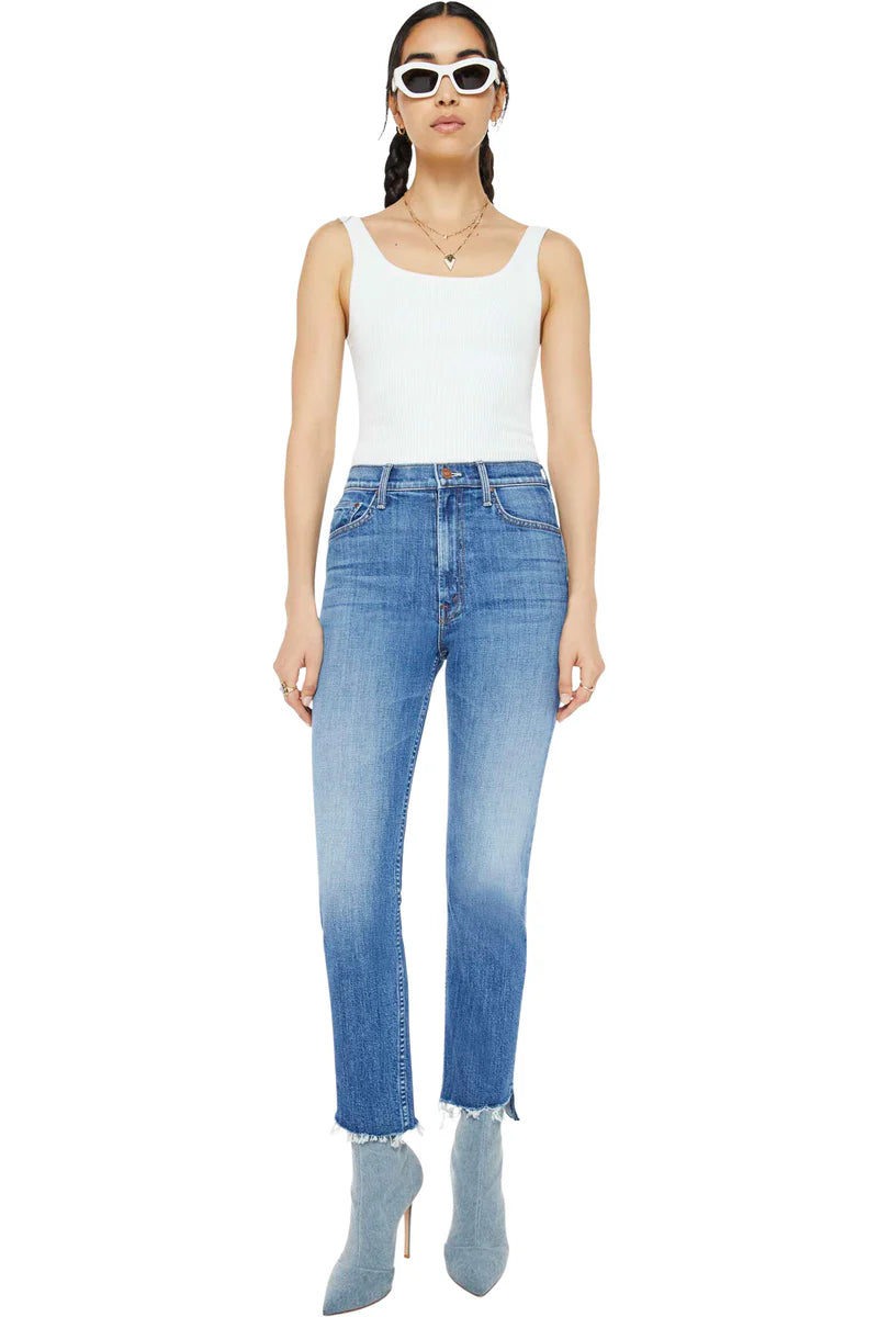 Mother High Waisted Ankle Step Fray Loafers and Lassos