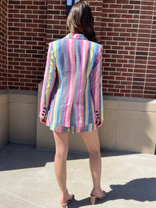 Multi Color Striped Blazer