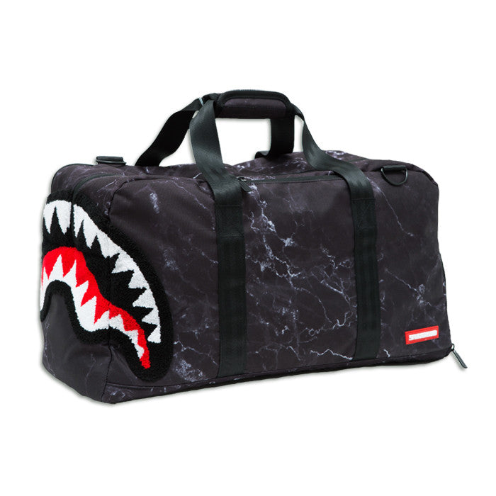 Sprayground Chenille Black Marble Shark Duffel – Beyond Hype | Premier Streetwear