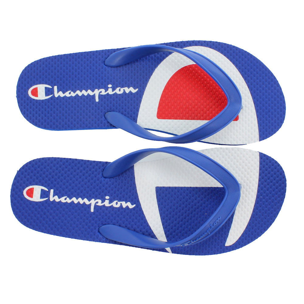 champion flip flops blue