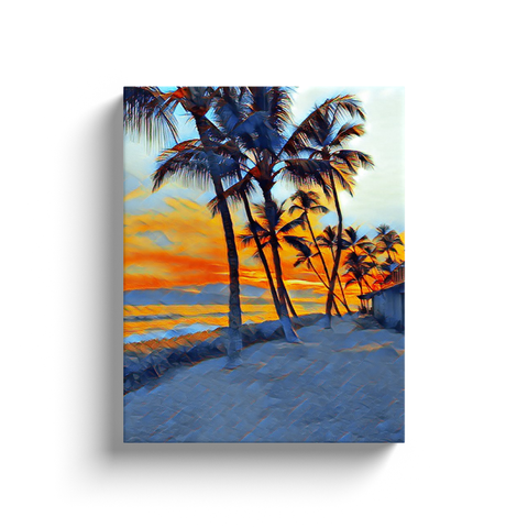 Maui Cabana Sunset Canvas Prints