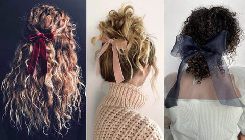 bows in curly hair hairstyle