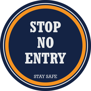 No Entry Floor Sticker (pack of 5) 250mm - Social distancing kits