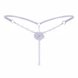 Women Flower Pearl G String Sexy Thong