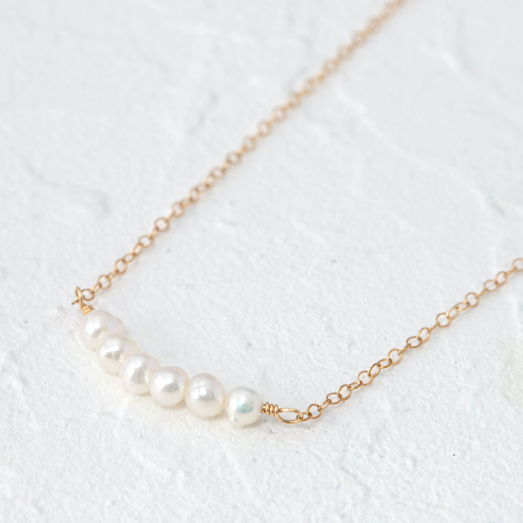 "Abigail" pearl bar necklace