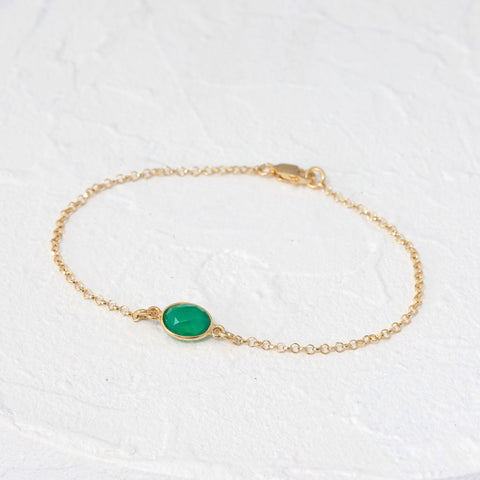Anna green onyx and gold vermeil bracelet