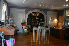 Adorn Jewelry interior with custom case in archway at Coy St Canandaigua NY