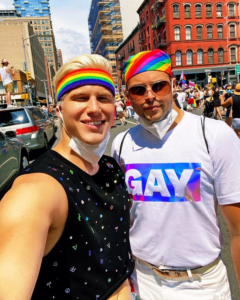 Jason Brickhill and Logan Browne at New York City Pride March 2020 NYC