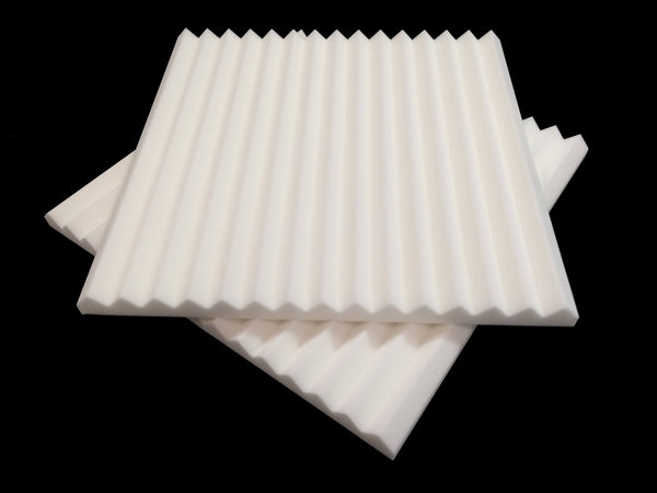 Mel-Acoustic Wedge 40mm White Melamine Acoustic Foam Panel 600x600 Pack Of 10 8