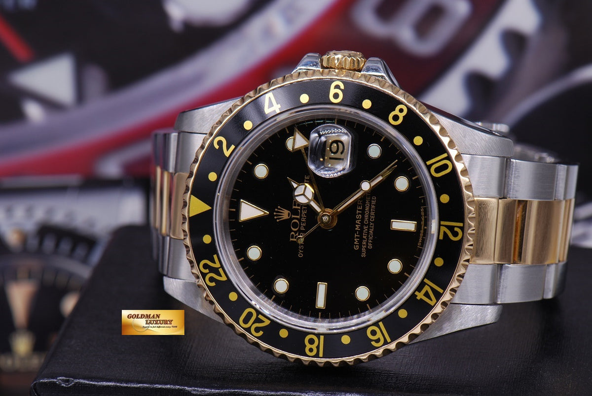 [SOLD] ROLEX OYSTER PERPETUAL GMT-MASTER II HALF-GOLD BLACK Ref : 1671 ...