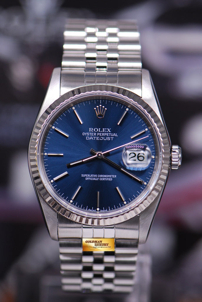 [SOLD] ROLEX OYSTER DATEJUST 36mm GENTS STAINLESS STEEL BLUE DIAL Ref ...