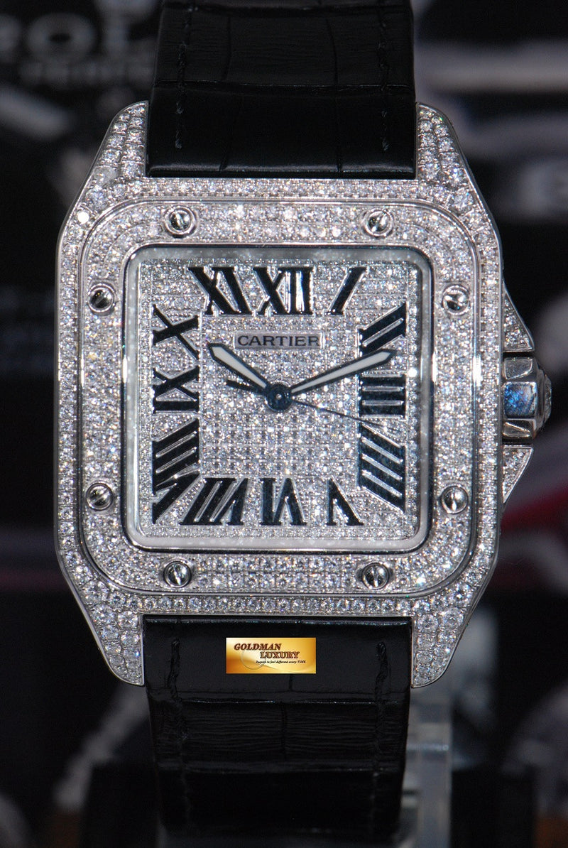 cartier santos xl diamond bezel