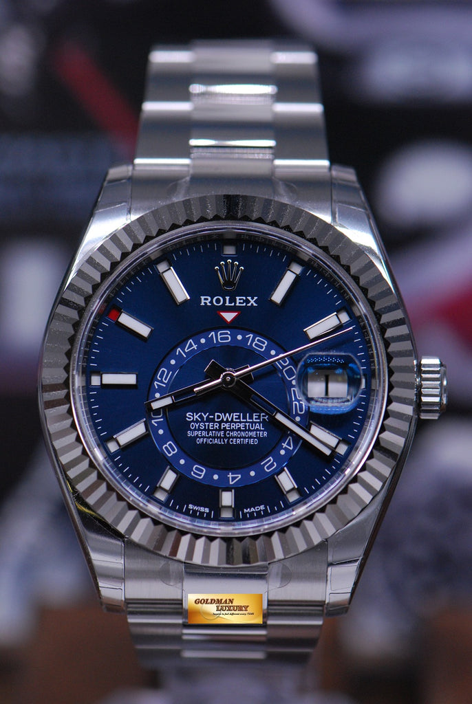 ROLEX OYSTER PERPETUAL SKYDWELLER ANNUAL CALENDAR SS BLUE Ref 32693