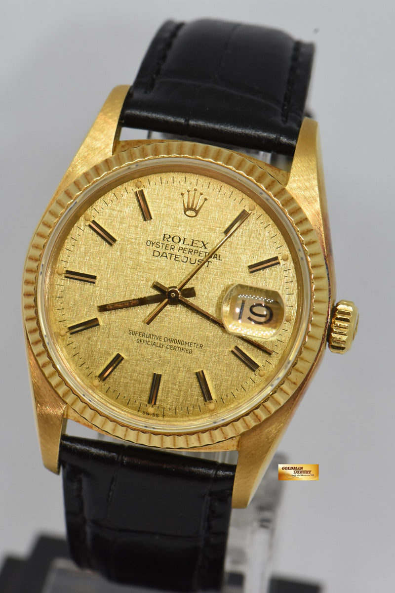 SOLD ROLEX OYSTER PERPETUAL DATEJUST 36mm 18K YELLOW ...