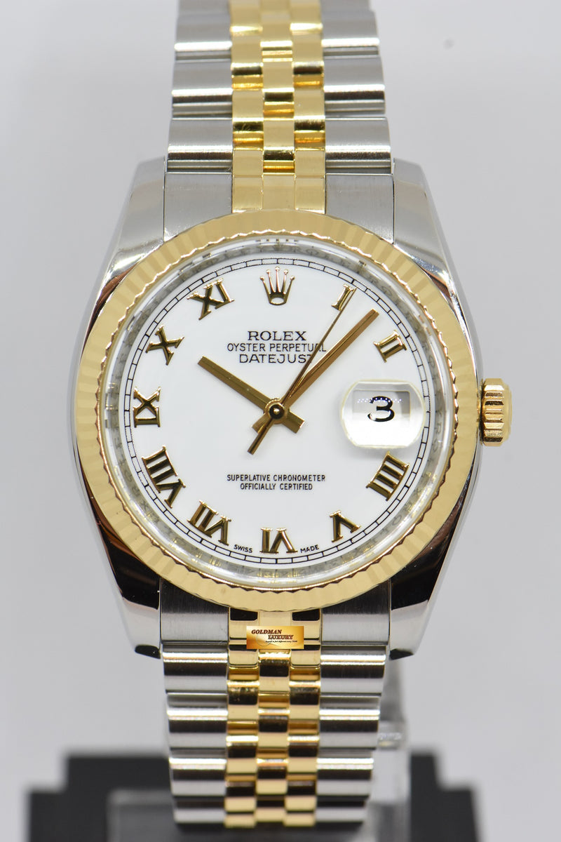 [SOLD] ROLEX OYSTER PERPETUAL DATEJUST 36mm HALF-GOLD JUBILEE WHITE RO ...