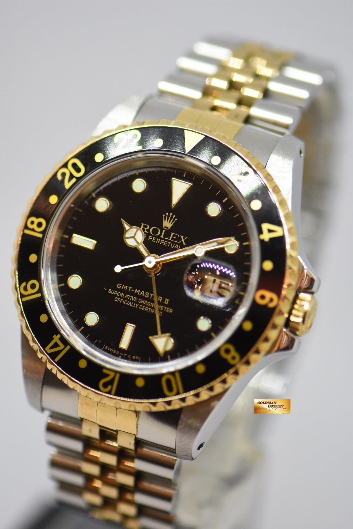 rolex gmt half gold