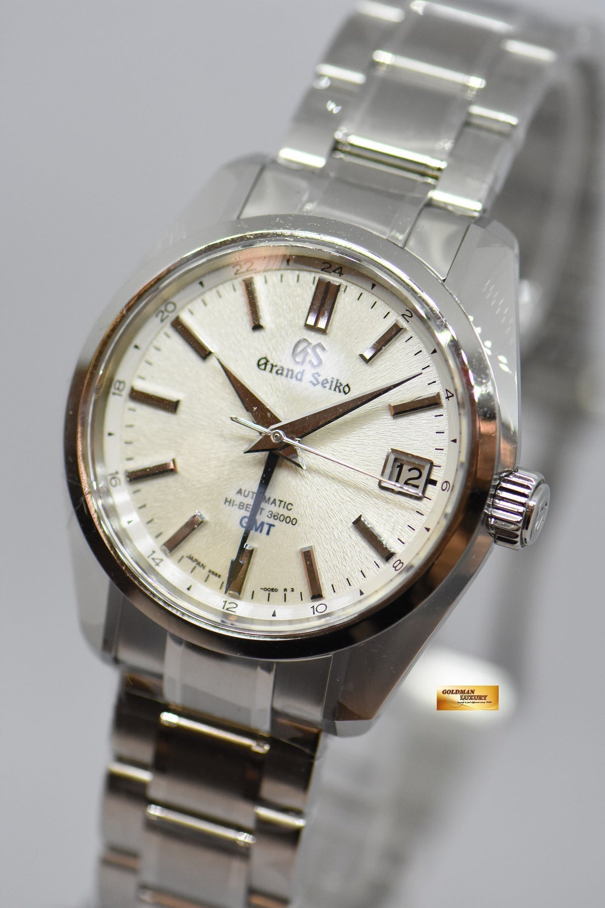 GRAND SEIKO “MT. IWATE” GMT HI-BEAT 36000 40mm STEEL IN BRACELET AUTOM –  Goldman Luxury