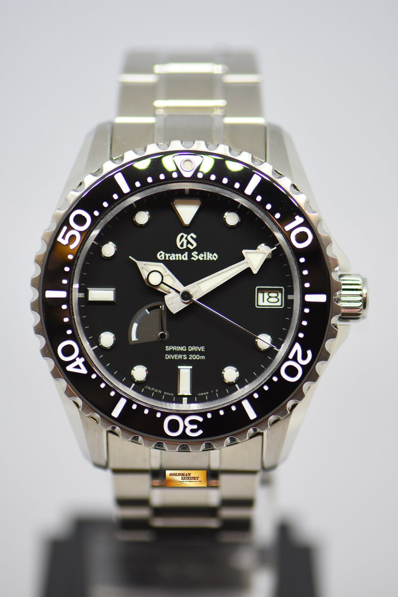 SOLD] GRAND SEIKO SPRING DRIVE DIVER 44mm STEEL IN BRACELET BLACK DIA –  Goldman Luxury