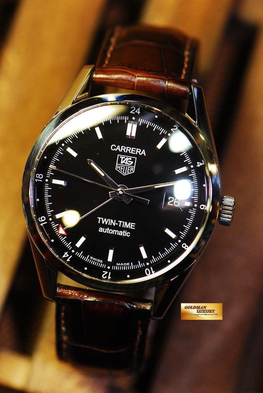 SOLD] TAG HEUER CARRERA TWIN TIME CALIBRE 7 AUTOMATIC BLACK – Goldman Luxury