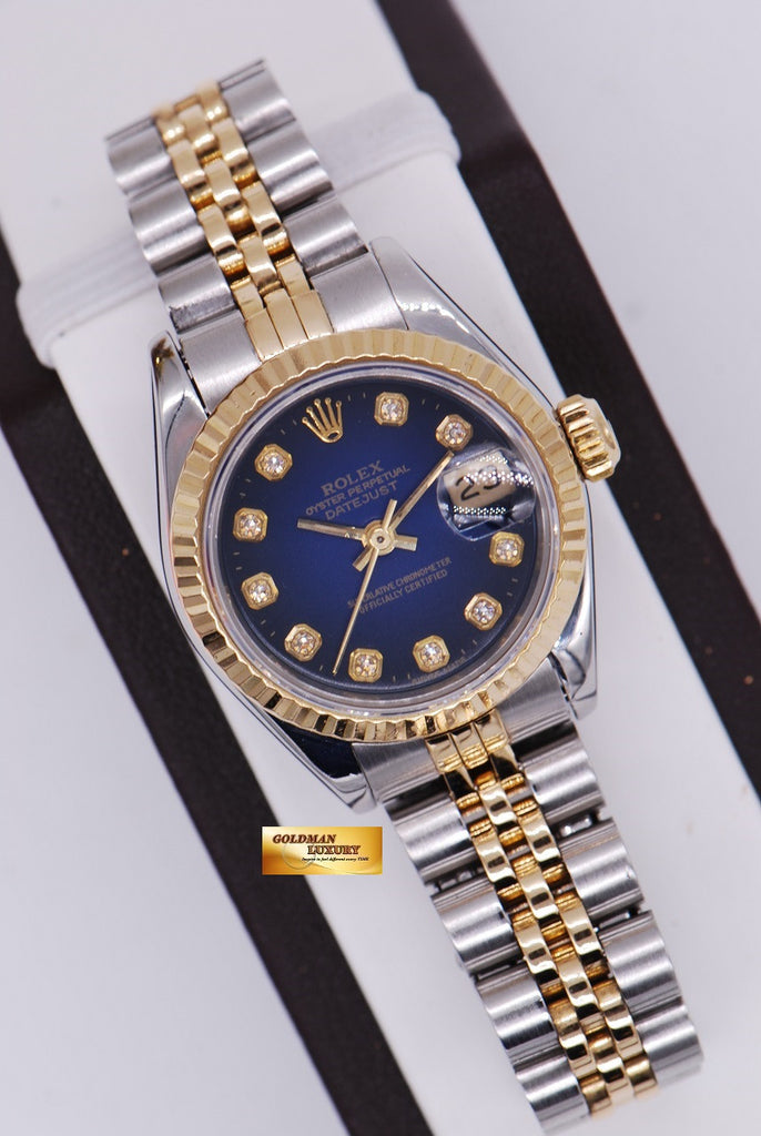 ladies rolex oyster perpetual blue dial