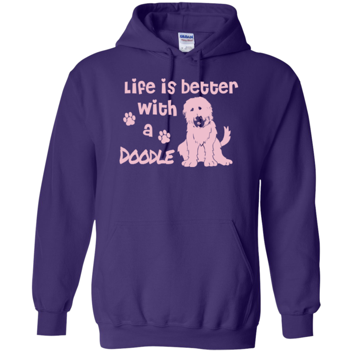 Life Is Better With A Doodle (Pink) - Gildan Hoodie - I Love Goldendoodles