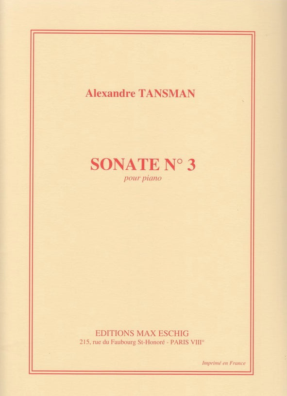 ソナタ・No.3（アレクサンドル・タンスマン）（ピアノ）【Sonate No.3】