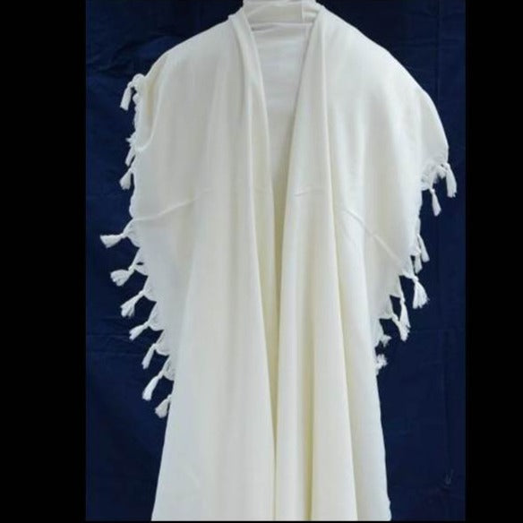 Tashbetz white stripe Tallit Gadol – PtilTekhelet