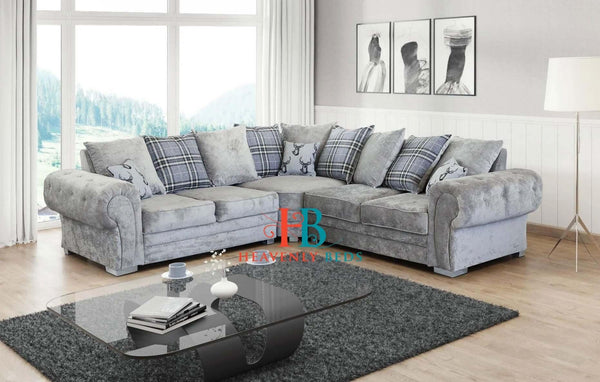 Shannon Corner Sofa, Luxe Model in Grey - RJF Furnishings UK