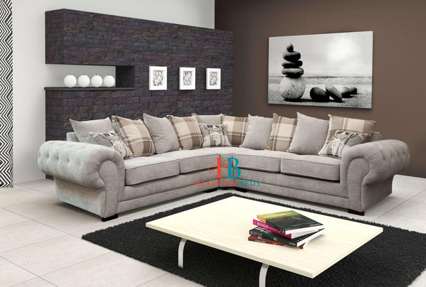 Shannon Corner Sofa, Luxe Model in Grey - RJF Furnishings UK