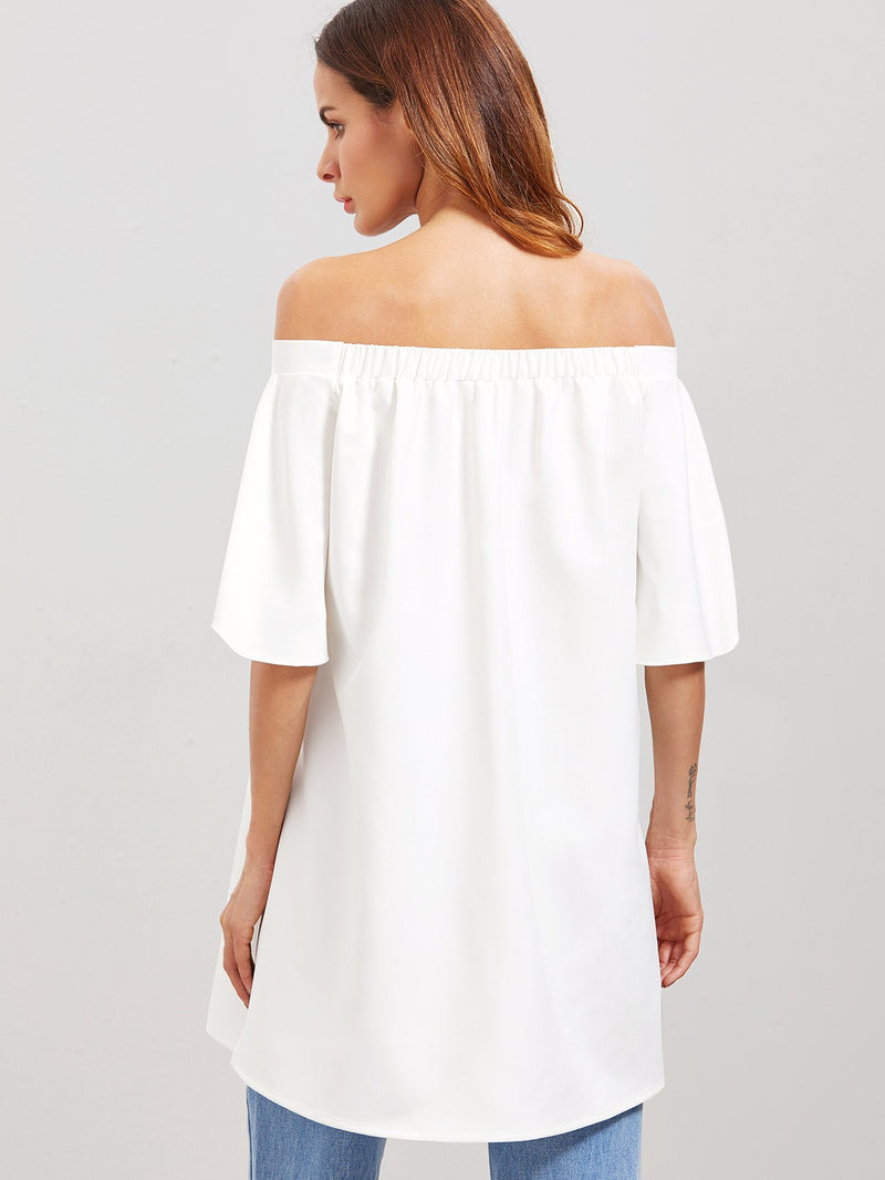 White Split Top - Boho Buys