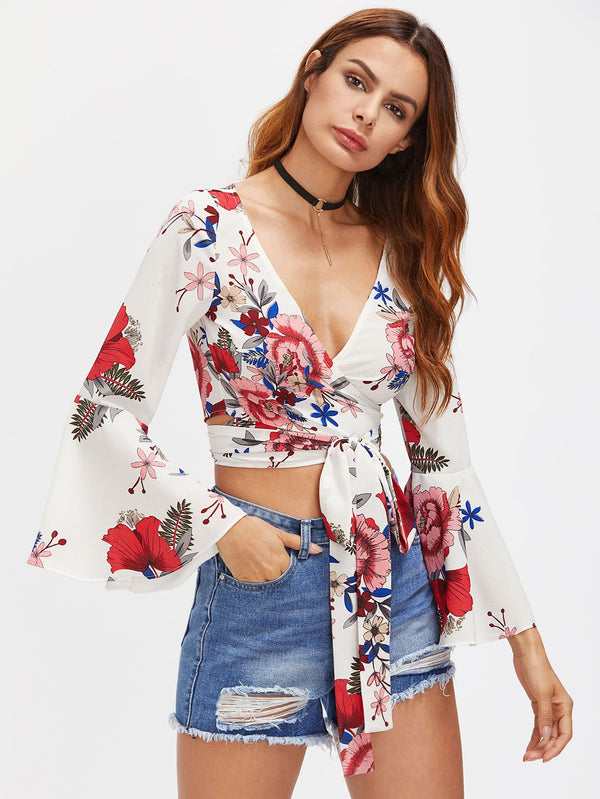 White Wrap Top - Boho Buys