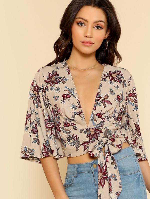 Bell Sleeve Crop Top - Boho Buys