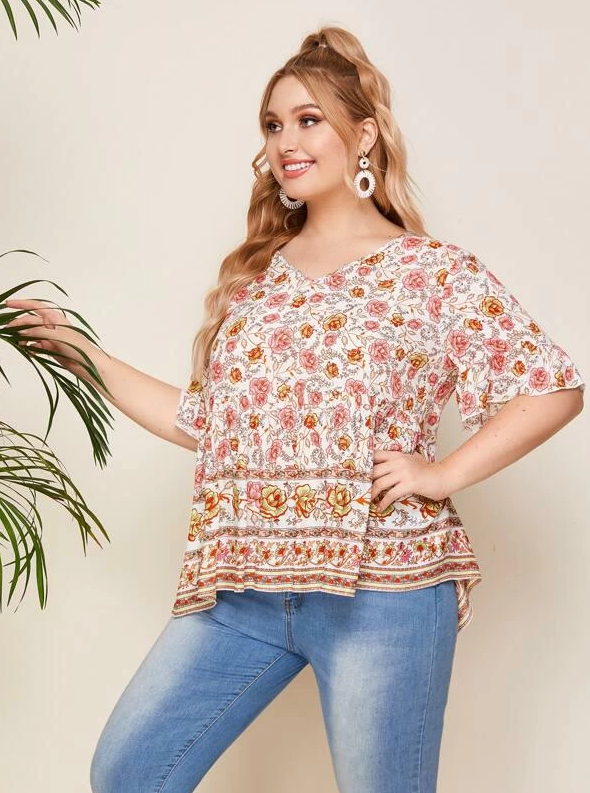 Floral PLUS SIZE Top - Boho Buys