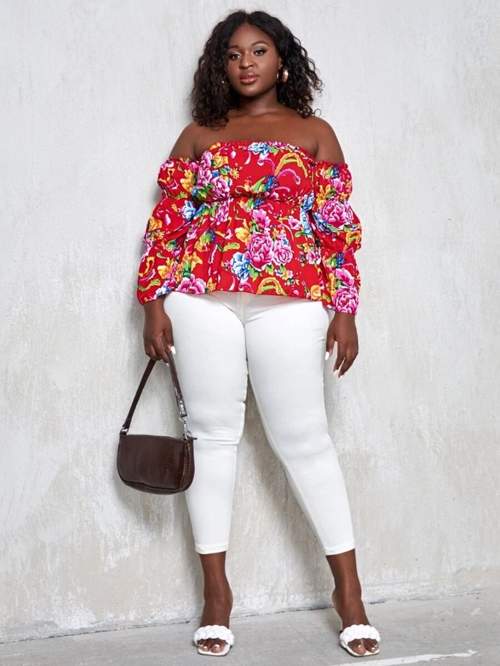 PLUS SIZE Red Off The Shoulder Top - Boho Buys