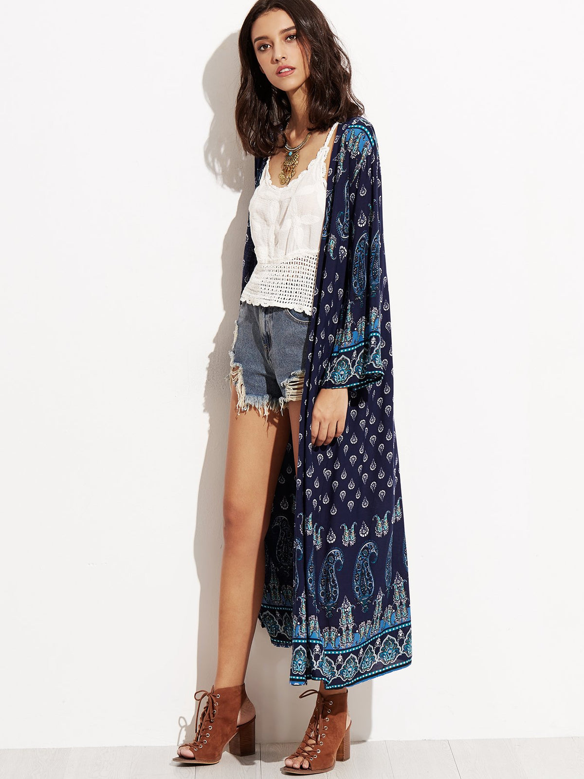 Maxi Length Kimono - Boho Buys
