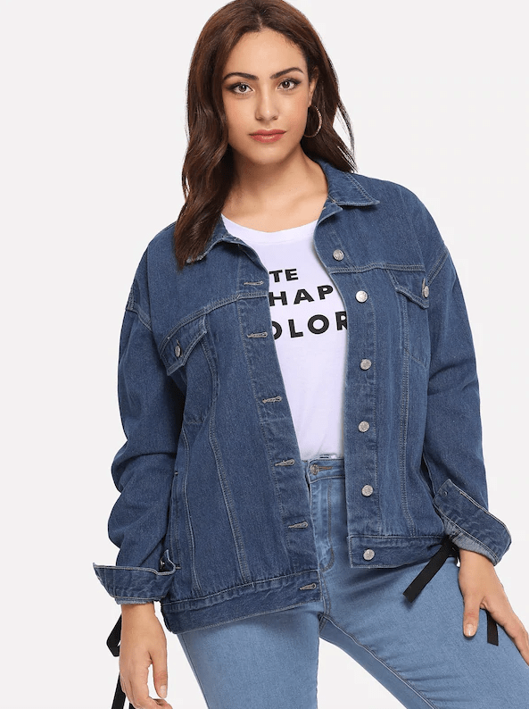 Plus Size Denim Jacket - Boho Buys