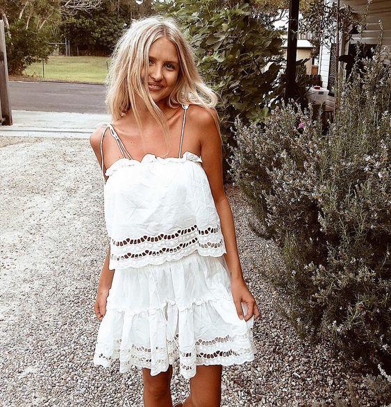 White Tiered Mini Skirt - Boho Buys