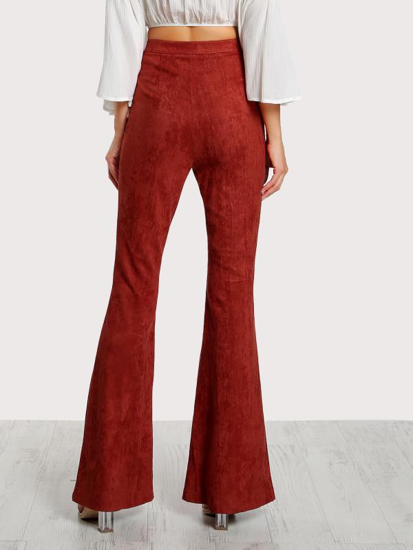 Faux Suede Flared Pants - Boho Buys
