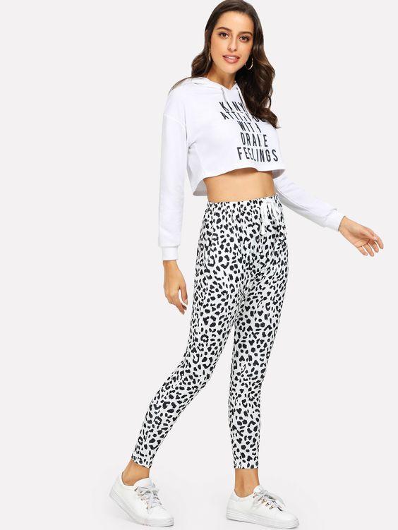White Leopard Print Pants - Boho Buys