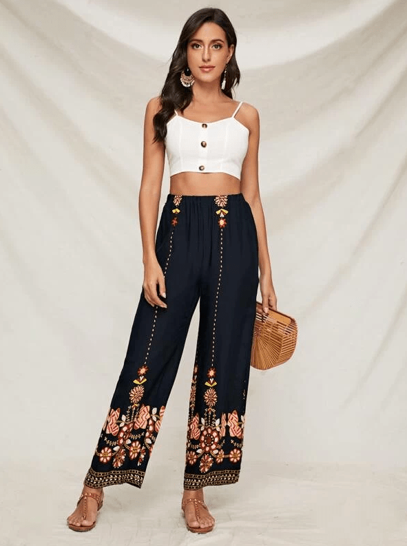 Boho Navy Blue Pants - Boho Buys